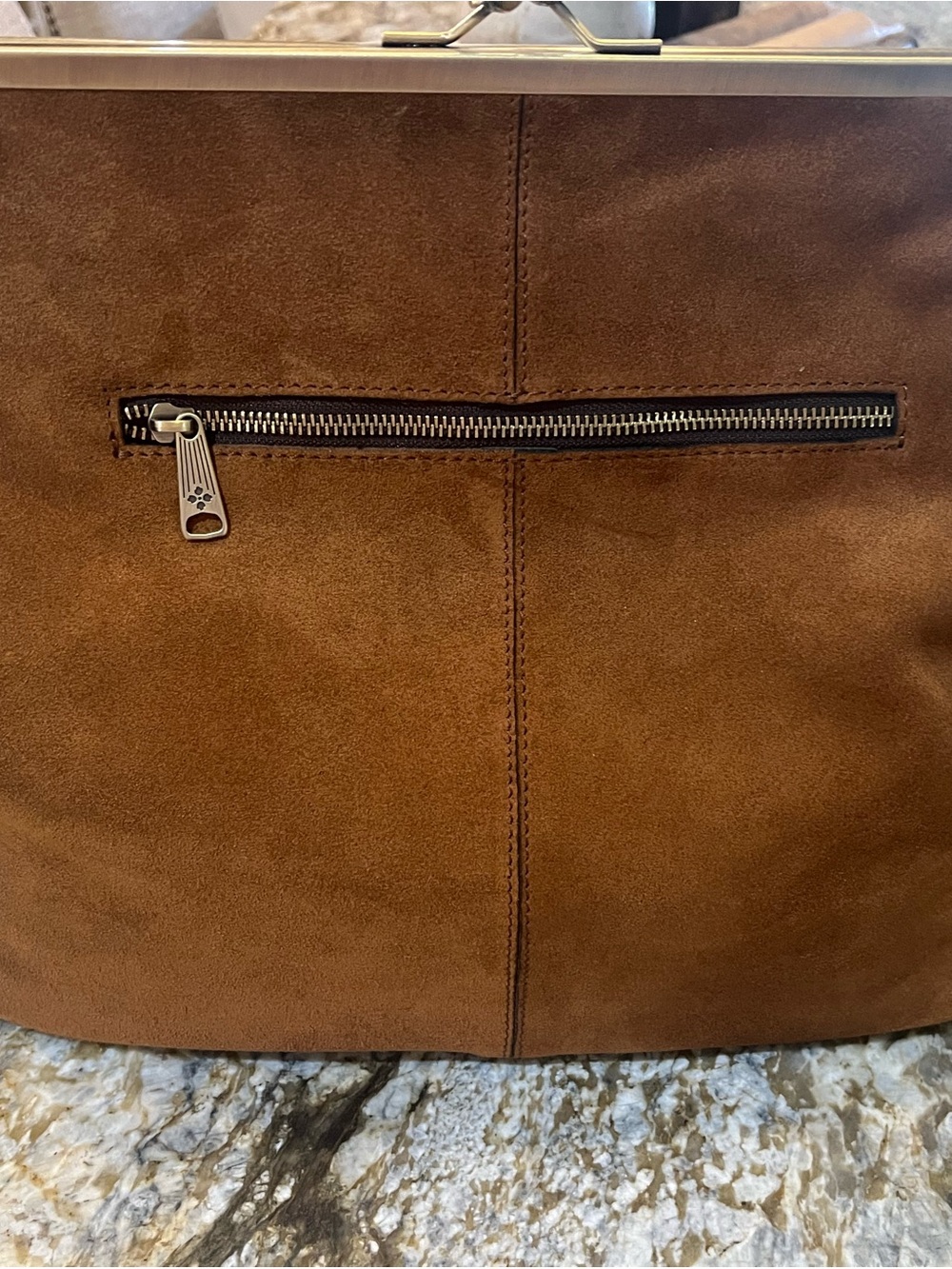 Patricia Nash NWT Vivienne Large Suede Kisslock Frame Crossbody Bag - Picture 7 of 12